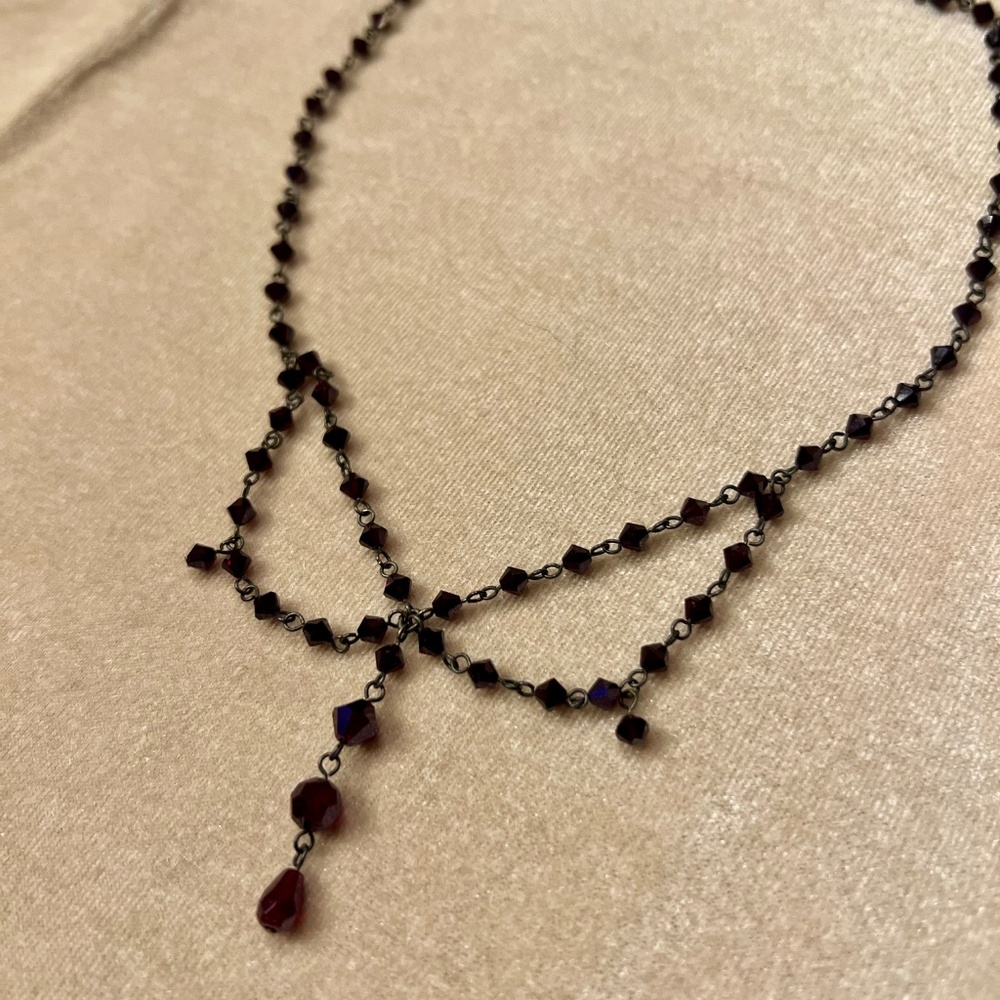 Victorian revival Y drop necklace